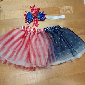 Girls tutu headband set, 12months-2T, 4th of July